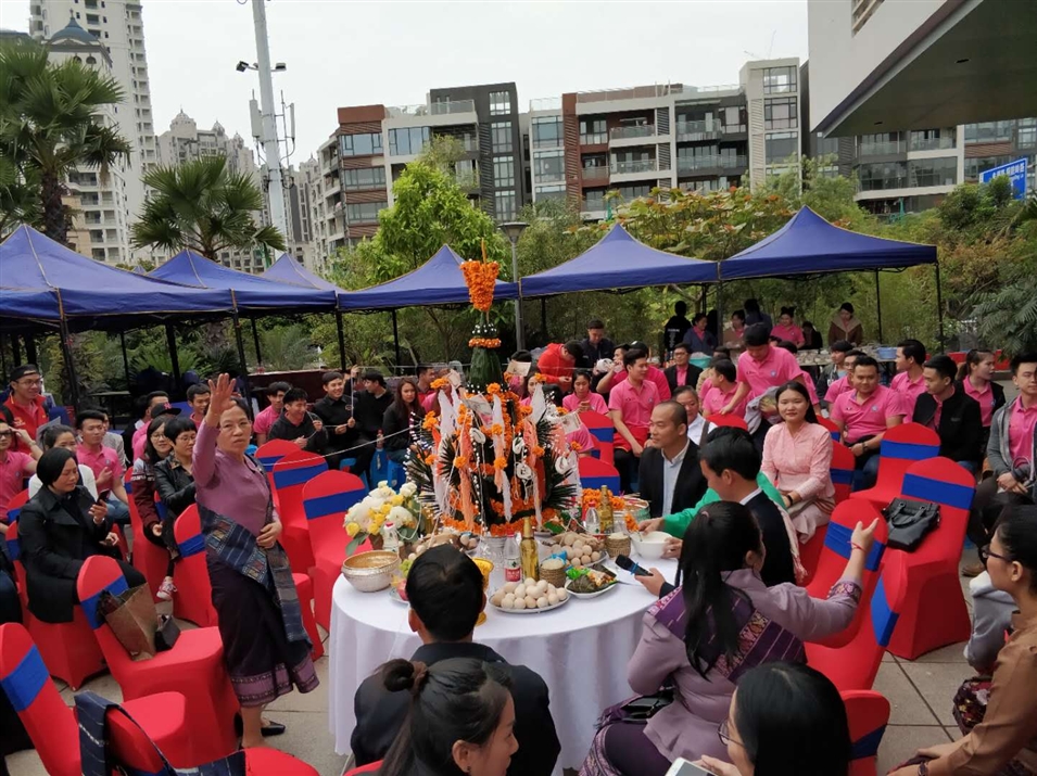 老撾駐南寧總領(lǐng)事館2018年新年拴線(xiàn)祝福儀式現場(chǎng)